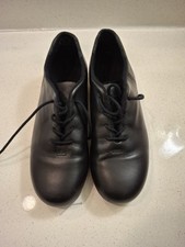 Capezio Tele Tone Black Tap Dance Shoes Leather Sole size 6M