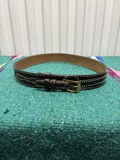 Vintage Tony Lama Saddle Ranger Belt Size 32 Brown Embossed