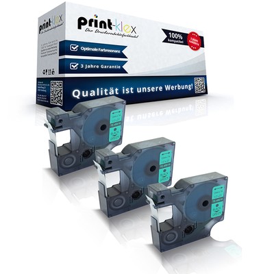 3x Kompatible Schriftbänder für Dymo 45019 S0720590 12mm Band -Drucker Pro Serie
