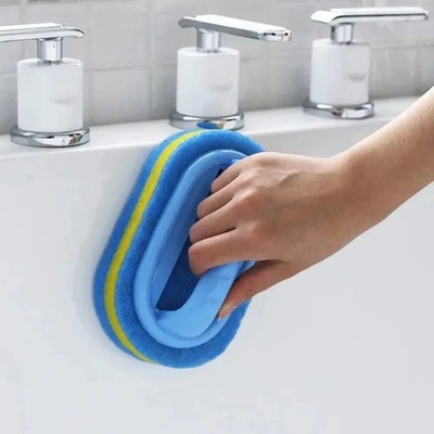 Multifunctional cleaning sponge handle for kitchen, bathroom, tiles, glass, scru