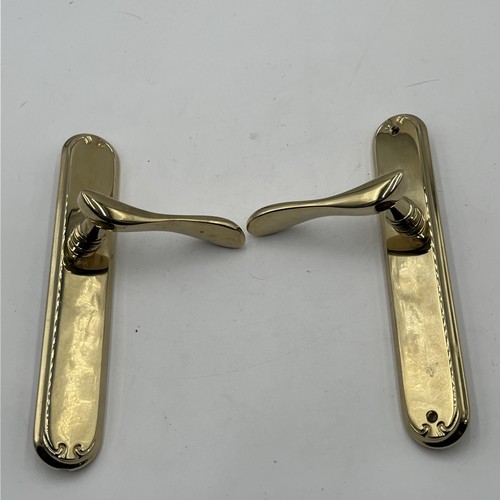 Pella Inactive Fixed Right Hand RH Handle Set for Hinged Door - Gold Brass Used