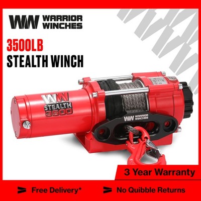 Stealth 3,500lb 12v Electric Winch - Synthetic Rope for Car Trailer ATV UTV