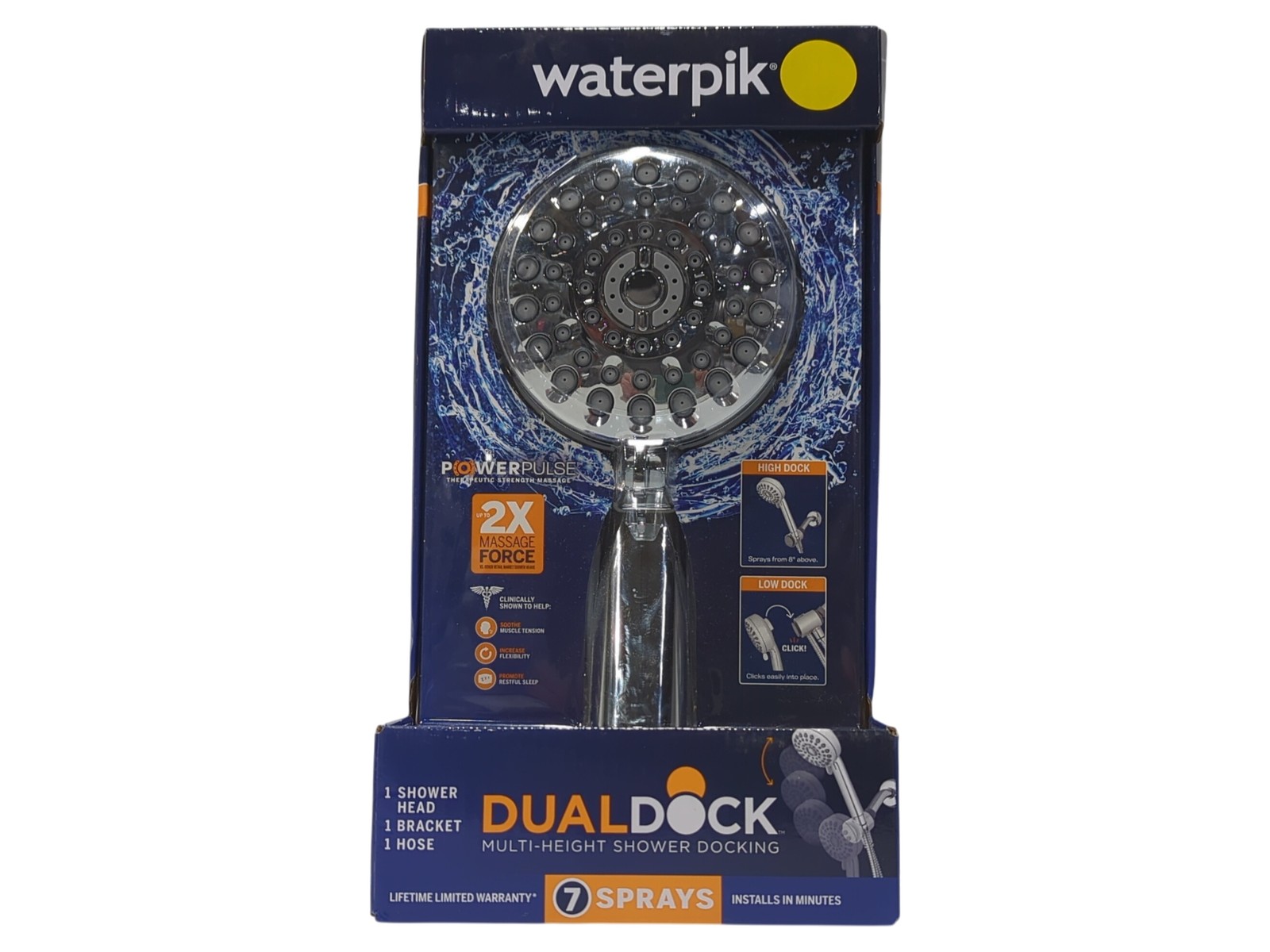 Waterpik XOD-763ME DualDock Multi-Height 7-Spray Handheld Sh