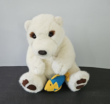 Dakin 14" Pretend Puppet Plush Sitting "Penny Polar Bear " Fish Stuffed Animal