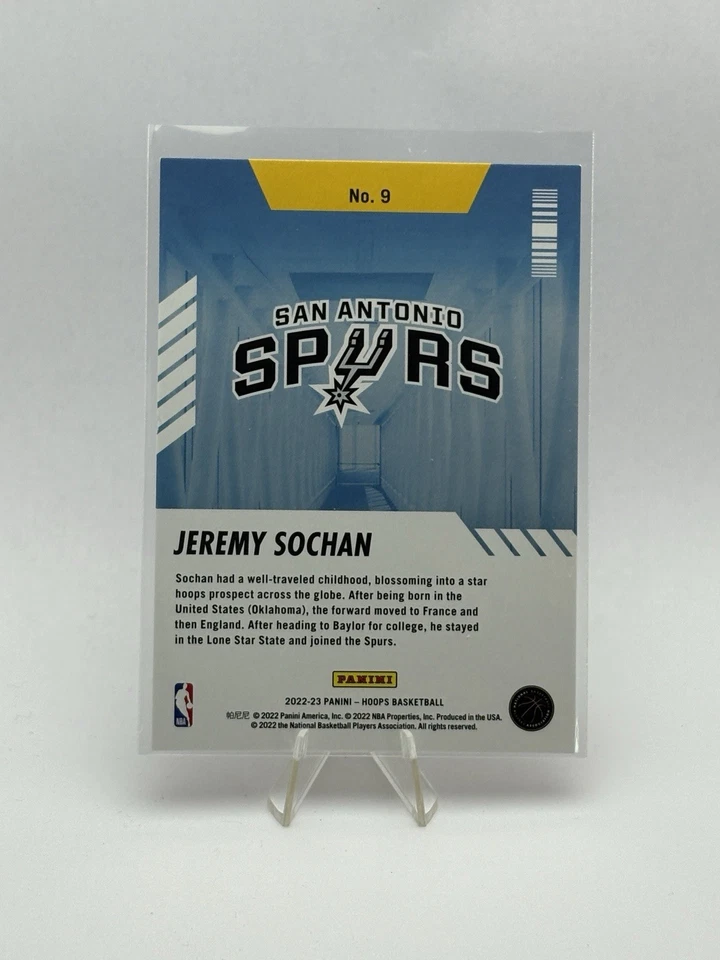 2022-23 Panini NBA Hoops Arriving Now Jeremy Sochan #9 Rookie Card RC Spurs - Image 2 of 2