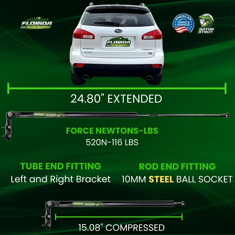 Dos soportes de elevación de puerta levadiza trasera FAS-390-L-R-2 para Subaru Tribeca 2008-2014 Foto 3 de 4