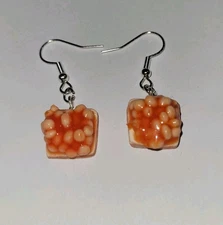 Beans On Toast Earrings Silver Wire English Breakfast