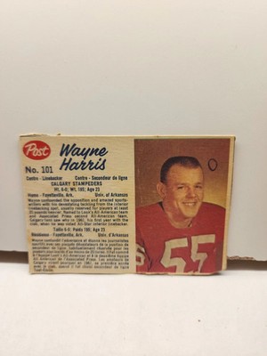 1962 POST CFL #101 Wayne Harris Rookie Card Hall of Famer