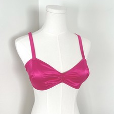 SKIMS Woven Shine Tie Back Bralette Hot Pink SMALL NWT