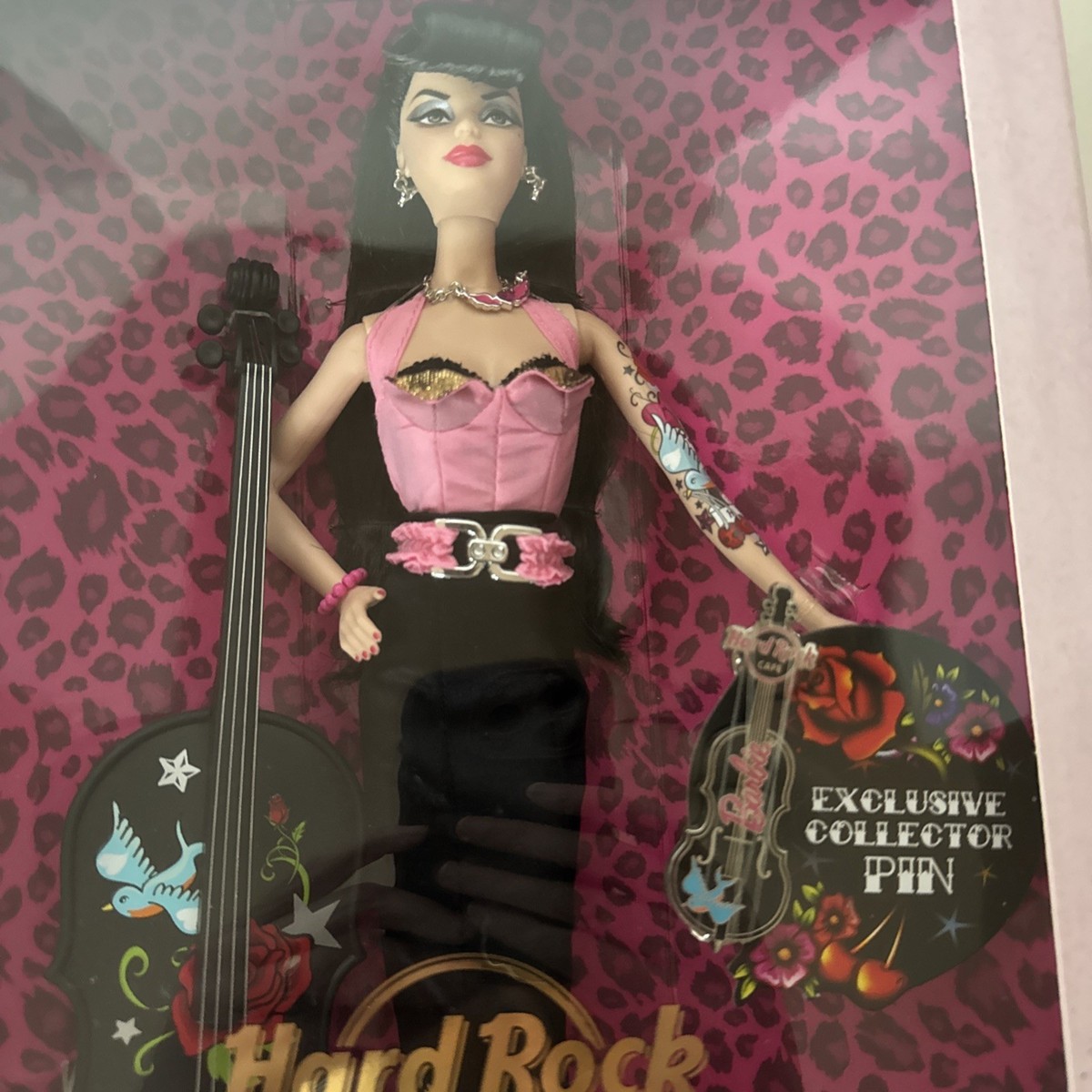 Hard Rock Cafe Barbie Doll With Exclusive Pin Gold Label Limited