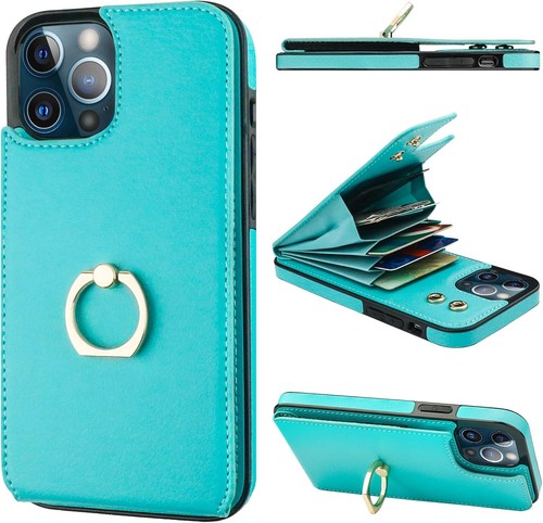Compatible with iPhone 12 Pro Max Case Wallet with Card Holder 360 Rotation
