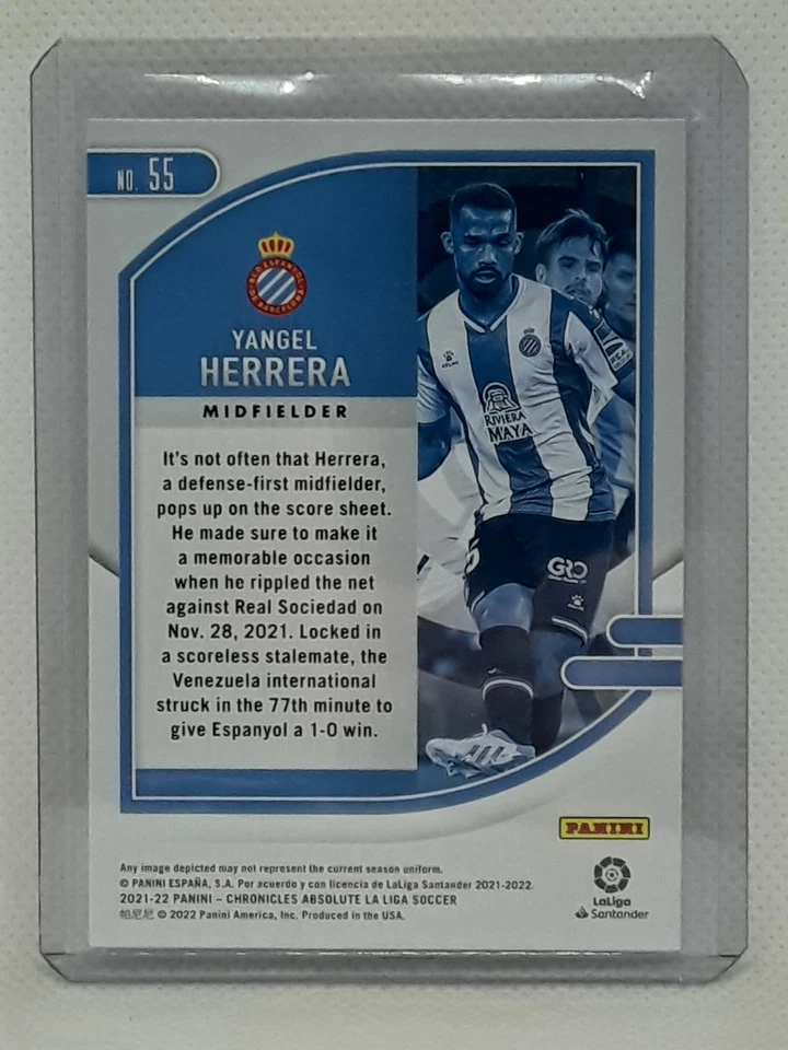 Yangel Herrera 2021-22 Chronicles Absolute La Liga Purple Astro #55 - Espanyol - Image 2 of 2