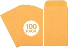 #1 Coin Envelopes Eupako 100 PCS 2.25x 2.25 x 3.5 Inches, Brown (Pack of 100) 