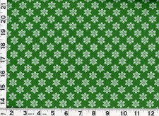 White Snowflakes on Christmas Green Quilting Sewing Fabric by Yard 3242