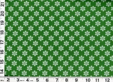 White Snowflakes on Christmas Green Quilting Sewing Fabric by Yard #3242