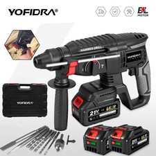 Akku Bohrmaschine Bohrhammer Brushless Schlagbohrer SDS Plus mit 2Akku & Koffer