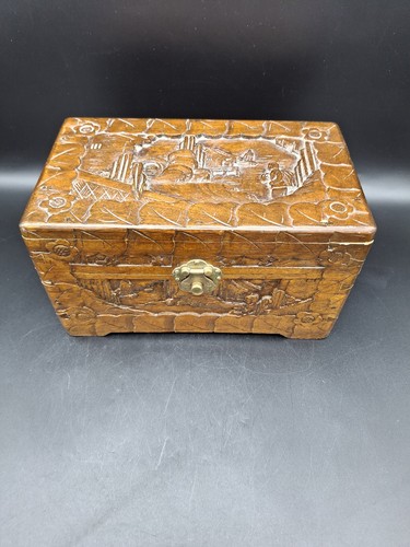 Chinese Carved Camphor Wood Box