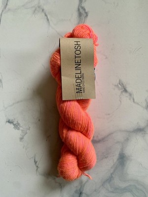 Madelinetosh Tosh Merino Light Hand Dyed 100% Merino Fingering Skein Neon Peach