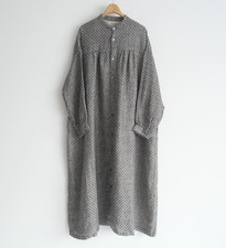 ICHI / ICHI Antiquites Linen Dobby Long Dress Band Collar MINT