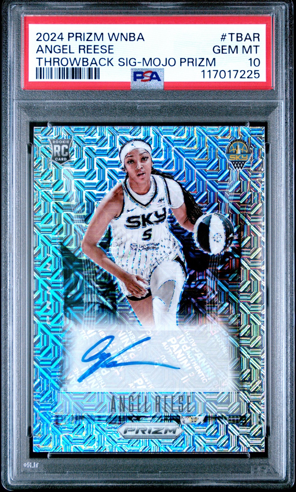2024 PANINI PRIZM WNBA THROWBACK SIGNATURES MOJO PRIZM ANGEL REESE RC /25 PSA 10