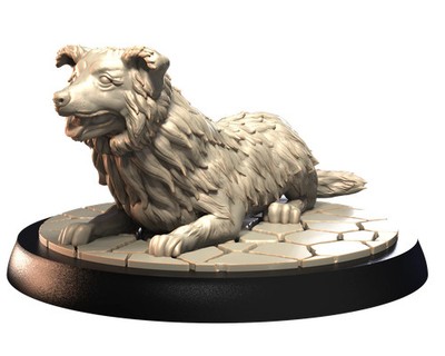Border Collie - Dogs Vol 1 - 3D IP Studios - Terrain Wargaming D&D DnD 28mm 32mm