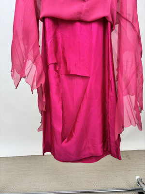 Antique 1920s 1930s Magenta Pink Silk Chiffon Dress Drop Waist Flapper AS  IS | eBay