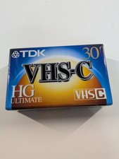TDK VHS-C HG Ultimate TC-30 Video Cassette - New VHS-C Video Cassette Blank Tape