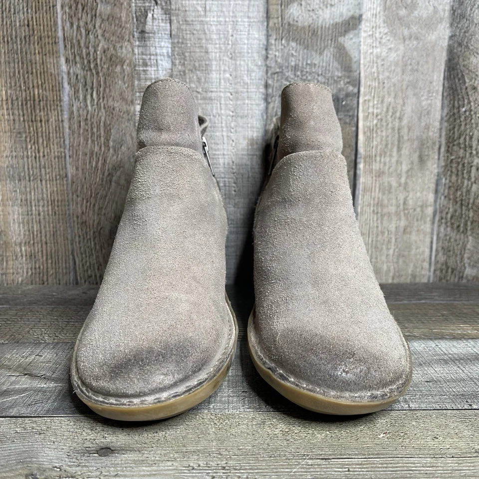 Mujeres OTBT Rocker Taupe Marrón Cuero Hebilla Cuña Chelsea Botines Talla 7.5 Foto 3 de 4