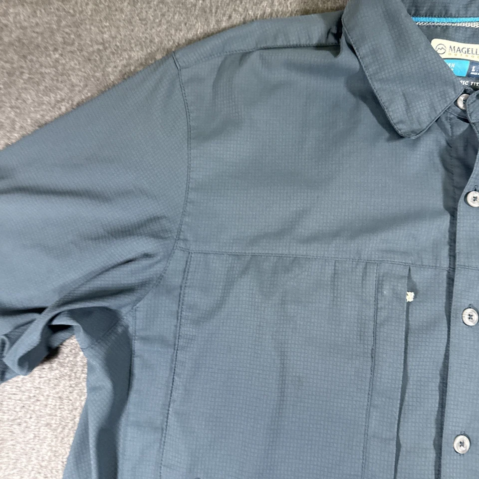 Magellan 钓鱼衬衫宽松版型吸湿排汗口袋男式 L 码 — 第 3/4 张图片