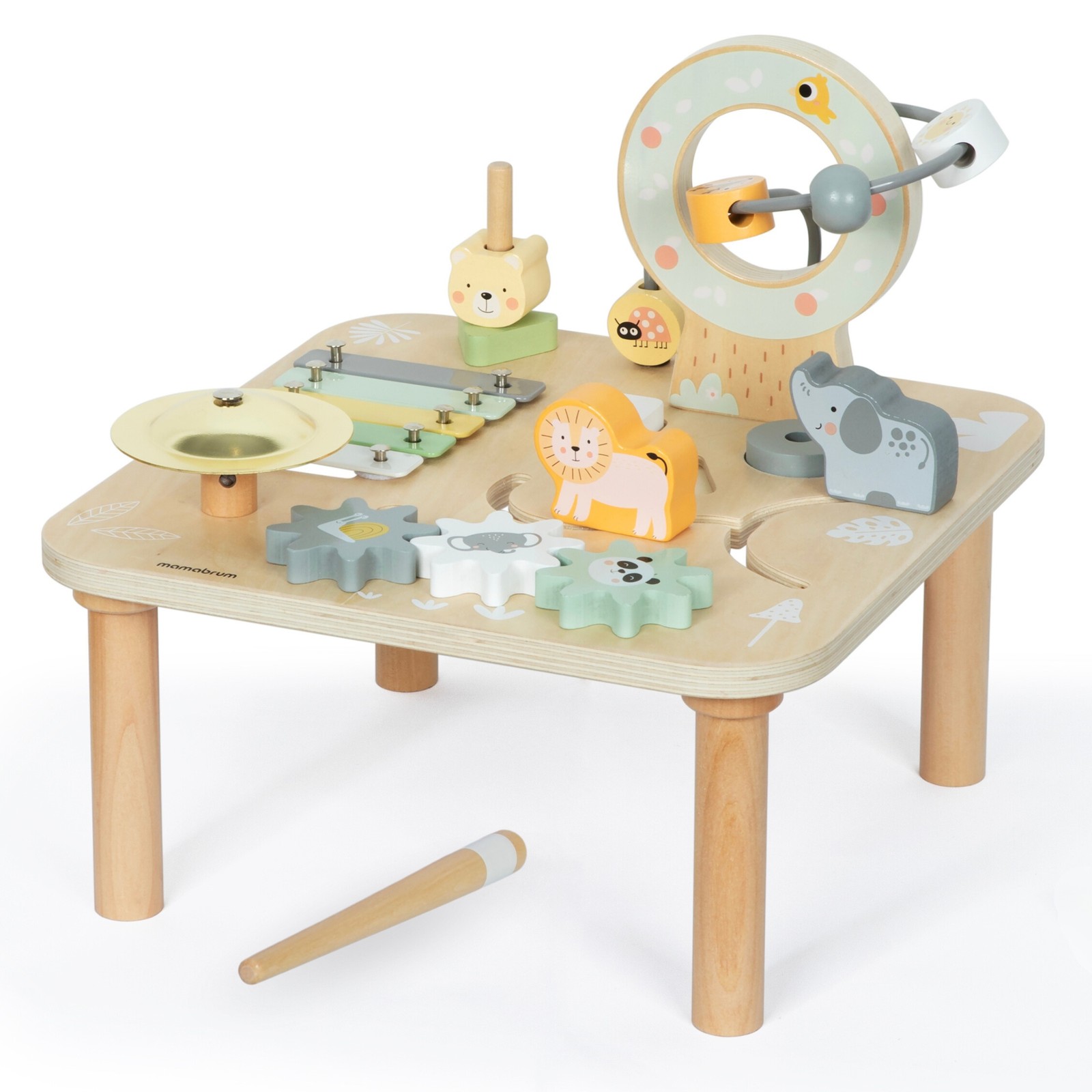Table d'activités en bois jungle pour aménager un coin de jeu Montessori au salon