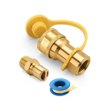 WADEO 1/2 Inch QDD LP Gas Quick Connect Fittings with Male Insert Plug, 1/2 I...