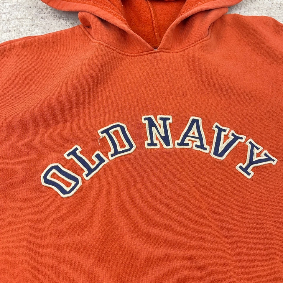 Vintage Y2K Old Navy Youth XL Orange Spellout Sweatshirt Embroidered 2000s Boys - Image 4 of 4