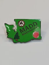 MADD Washington Lapel Pin Mothers Against Drunk Driving Map Shape