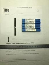 (5) NEW SGS  23/64" DIA. X 1-1/4" FL X 3-1/2" OAL 6FL SOLID CARBIDE R.H. REAMER