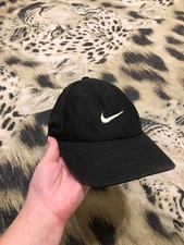 Vintage Nike Swoosh Cotton Black Cap Hat Unisex Men  s Women  s Y2K Size 7 KIDS