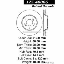 For Acura RL 2005-2012 Centric Front Brake Rotor Disc
