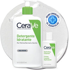 Cerave Kit Detersione, Detergente Idratante Viso, per Pelli Da Normali a Secche,