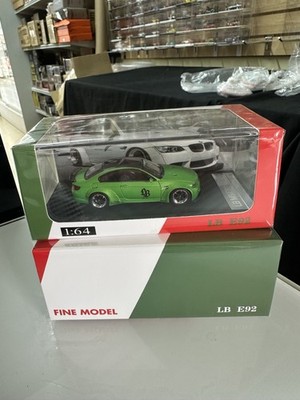 BMW M3 E92 LB MODIFIED LBWK MATTE GREEN 1/64 DIECAST CAR BY FINE MODEL FM