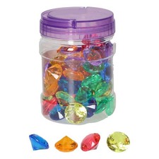 Farbige transparente Spieldiamanten - 60 Stk.