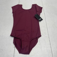 Bloch Dujour Cap Sleeve Burgundy Ballet Dance Leotard Youth Girls Size 12 New