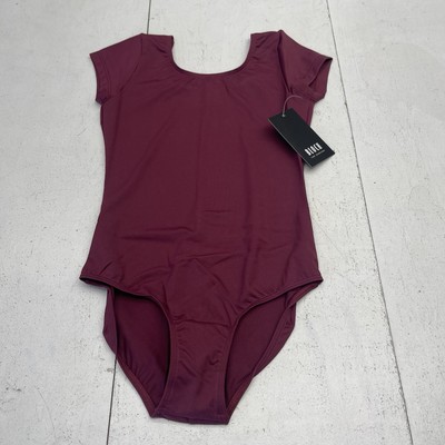 Bloch Dujour Cap Sleeve Burgundy Ballet Dance Leotard Youth Girls Size 12 New