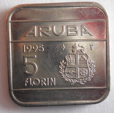 1995 ARUBA 5 FLORINS - AU/UNC - Excellent Uncommon Coin - Lot #D24