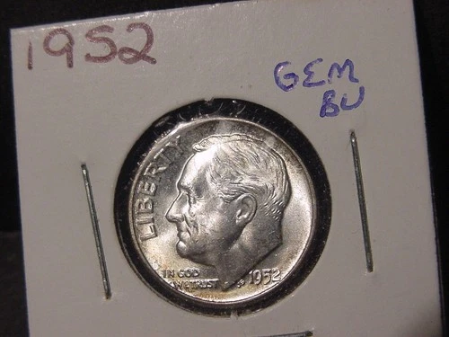 1952 ROOSEVELT DIME GEM BU NICE ORIGINAL BETTER DATE COIN FREE SHIPPING