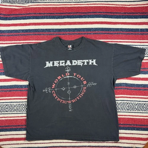 Megadeth Cryptic Writings World Tour Shirt XL G 1990s vintage concert t-shirt, vintage, size XL, single stitch, B+ condition