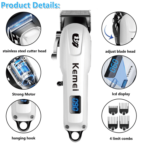 Kits de recortadora de pelo profesional Kemei-232 hoja en T máquina de corte para hombre - Imagen 3 de 13