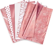 60Pcs Rose Gold Pink Tissue Paper Assorted Elegant Style Gift Wrap Paper Bulk 13