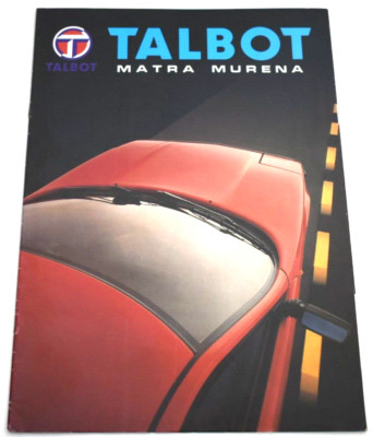 TALBOT MATRA MURENA SALES BROCHURE INCLUDES 2.2 MODEL FRENCH TEXT