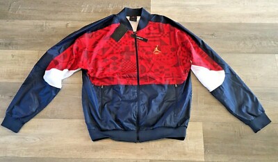 Nike Jordan Flight Legacy FIBA Olympics Jacket Red Blue CJ9082-451 Mens Sz. M