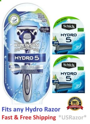 9 Schick Hydro 5 Razor Blades 8 Refill Cartridges Hydro5 Wilkinson Shaver Handle