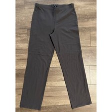 Eileen Fisher Gray Stretchy Pull On Straight Leg Pants Size Small